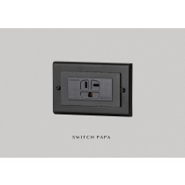 switchpapa鋅合金曜黑框 適用Glatima WTGF3620H20A冷氣插座