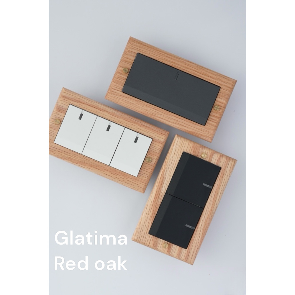 switchpapa螺絲式紅橡木框 適用GLATIMA (60)