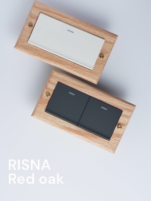 Switchpapa 紅橡木金色一字螺絲 × RISNA 系列開關蓋板