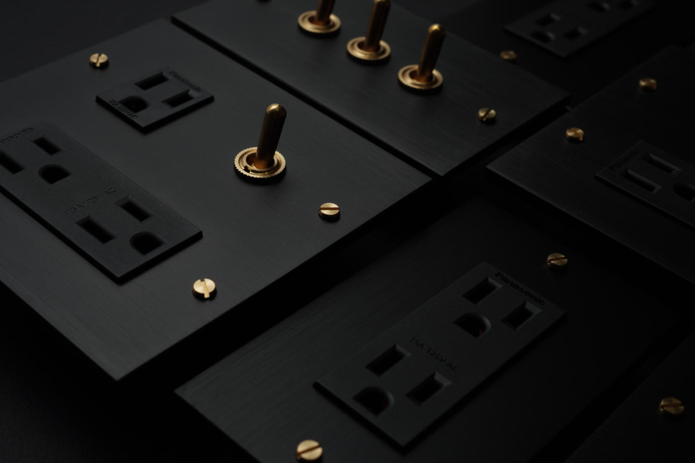 switchpapa鋁合金陽極黑復古黃銅開關系列