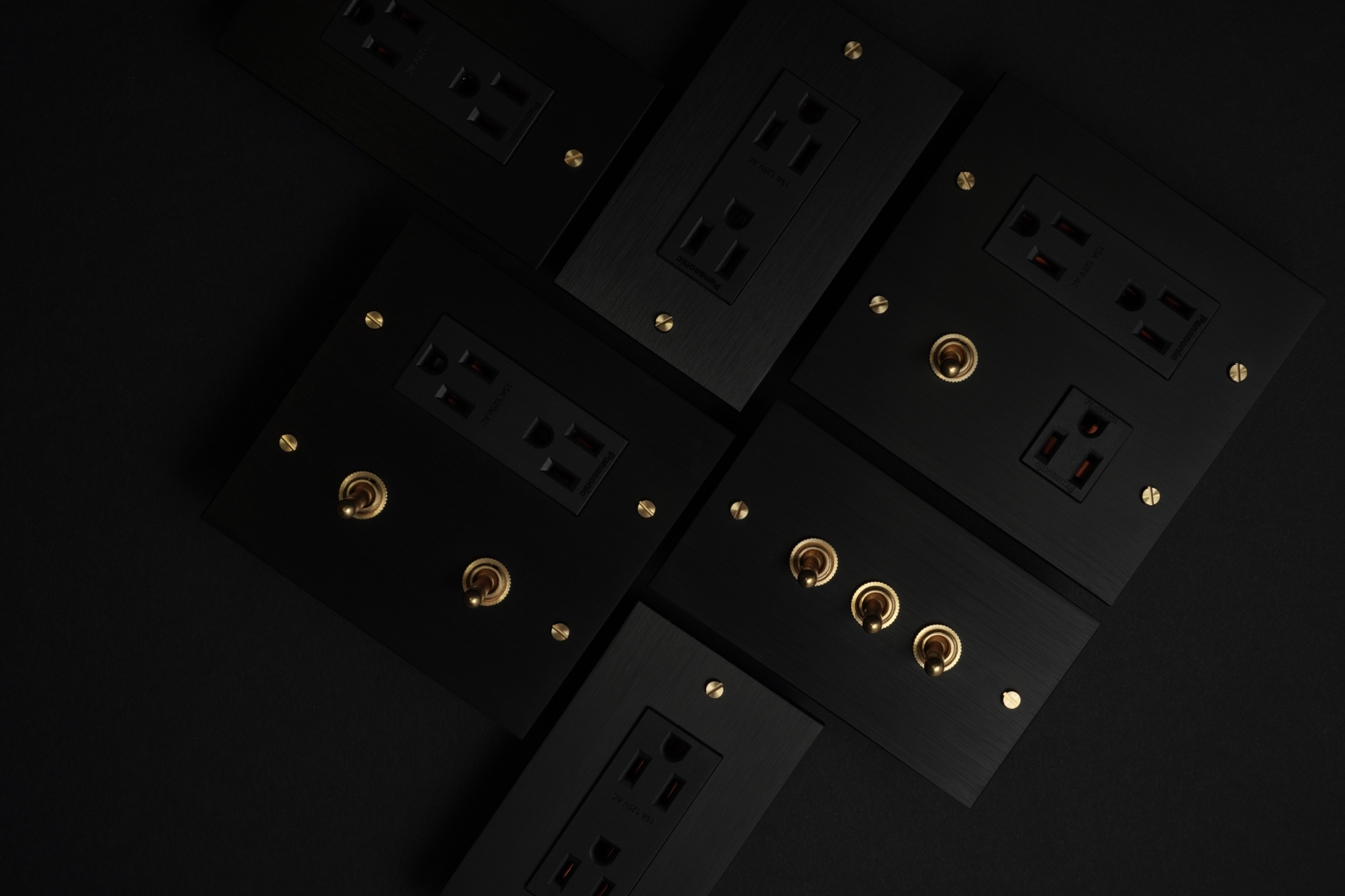 switchpapa鋁合金陽極黑復古黃銅開關系列